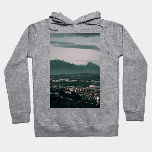 Landscape Snow Mountain Photography Hoodie by Luigi Veggetti